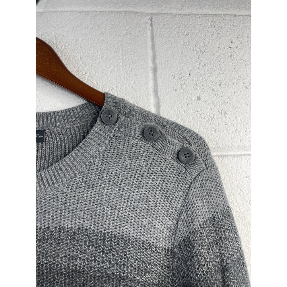 Armani Exchange Men's Sweater Knit Pull Over Gray Gradient Stripe Pattern Size M - Picture 3 of 8